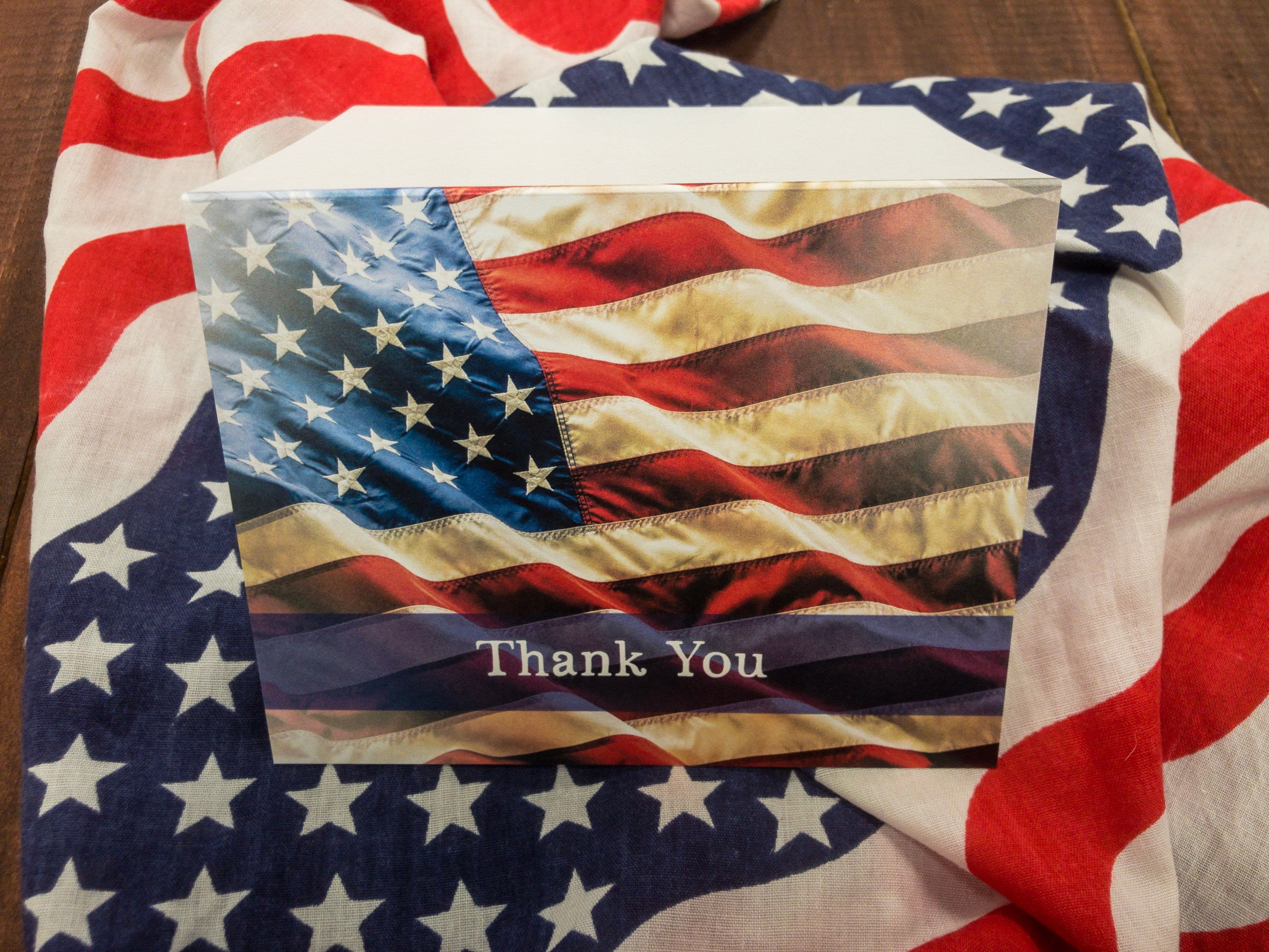 Full color flag thank you notes