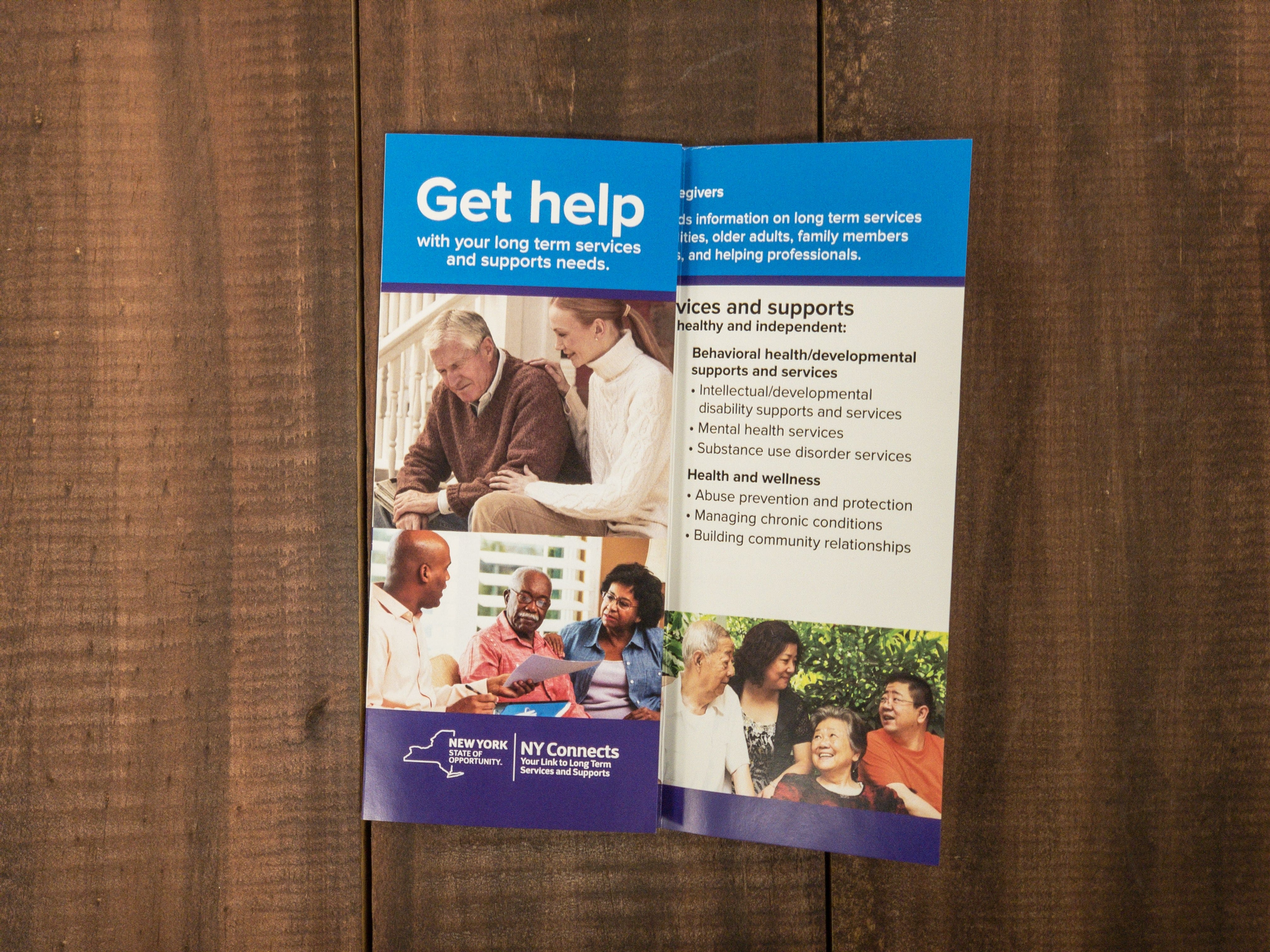 Trifold brochure printed in full color.